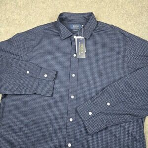 Polo Ralph Lauren Button Down Shirt Mens XL Blue Paisley Classic Long Sleeve New